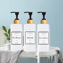500ml Shampoo And Conditioner Bottles Dispenser 3 Packs Soap Shampoo Dispenser Bottles With Pump Conditioner Shower Container - White - View 4