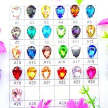 水滴形玻璃非 AB 正常颜色花式椭圆闪亮手工缝纫水晶手工缝制水钻装饰珠平背银色金爪底座带孔宝石 DIY 配件缝制宝石水钻用于装饰衣服、连衣裙、包、鞋子、胸针、耳环、手工艺品