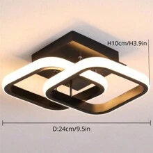 24 厘米/9.4 英寸直径 220V 小方形 LED 吸顶灯，金色/黑色/白色现代 LED 吸顶灯适用于走廊、卧室、厨房、客厅、书房，3000K 暖光/6500K 冷白光 - 吸頂燈1 - 查看 14