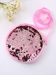 1pc Kids Cartoon Crossbody Bag, Fashion Princess Girls Plush Sequin One Shoulder Bags