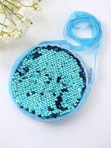 1pc Kids Cartoon Crossbody Bag, Fashion Princess Girls Plush Sequin One Shoulder Bags