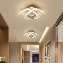 24 厘米/9.4 英寸直径 220V 小方形 LED 吸顶灯，金色/黑色/白色现代 LED 吸顶灯适用于走廊、卧室、厨房、客厅、书房，3000K 暖光/6500K 冷白光 - 吸頂燈1 - 查看 9