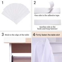 1 pièce Jupe de table transparente blanche élégante, convient pour les tables longues ou rondes, détachable avec attache et boucle, parfait pour les mariages, anniversaires, et idéal pour les tables rectangulaires ou rondes, fait main - idéal pour la présentation de gâteaux et desserts