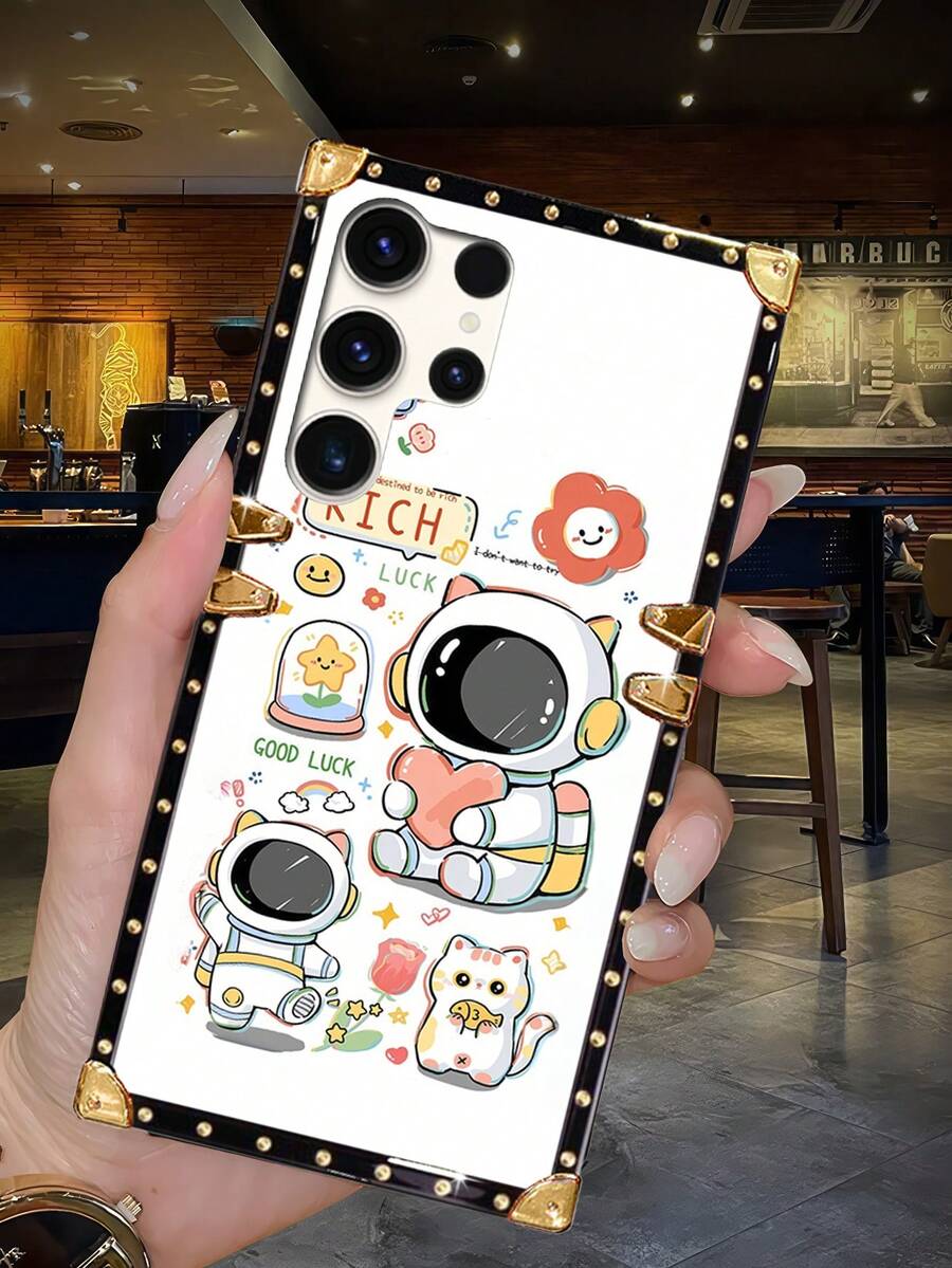 1pc Fashionable Astronaut Cat Pattern Rectangle Shock-Resistant Phone Case Compatible With Apple IPhone 16 Pro Max/16 Plus/16/16 Pro/15 Pro Max/15 Pro/15/14 Plus/15 Plus/14 Pro Max/14 Pro/14/13 Pro Max/13 Pro/13 Mini/13/12/12 Pro/12 Pro Max/12 Mini/11 Pro Max/11 Pro/11/XS Max/XR/X/XS/7 Plus/8 Plus/7/8/SE2/SE3/6 Plus/6s Plus/6/6s And Samsung Galaxy S24+/S24 Ultra/S24/S24 FE/S23+/S23 Ultra/S23 FE/S23/S22+/S22 Ultra/S22/S21+5G/S21 Ultra/S21 FE 5G/S21 5G/S20+/S20 Ultra/S20 FE/S20/A73 5G/A72/A55 5G/A54/A53 5G/A52/A52s 5G/A42 5G/M42 5G/A35/A34/A33 5G/A32 5G/M32 5G/A32 4G/A25 4G/5G/A24 4G/A23 5G/A22 5G/A22 4G/M32 4G/M22/A15 4G/5G/A14/A13 5G/A04s/A13 4G/A12/M12 4G/A05s/A05/A04e/M04/A04/F15/M15/M13 5G/Note20 Ultra/Note20/Note10+/Note10/M62/M53 5G/M52 5G/M34 5G/F34/M33 5G/M31/M23/M14 5G/M13/Z Flip3 5G, Redmi Note13 Pro 5G/Note13 5G/Note12 Pro+ 5G/Note12 Pro 5G/Note12 4G/Note12 5G/POCO X5 Pro/Note12/POCO X5/Note11S 5G/POCO M4 Pro 5G/Note11 Pro+ 5G/Note11 Pro 5G/Note11 Pro 4G - Multicolor - View 1