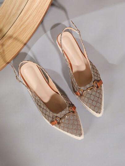 Women's Platform Sandals, Brown Braided Strap, Closed Toe, Thick Sole Mule Slip-On Shoes