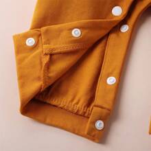 New Autumn Cute Letter Print Long Sleeve Yellow Baby Romper Jumpsuit