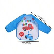 1 件婴儿防水长袖艺术罩衣/围兜/围裙，款式随机 - 淺藍色 - 查看 11