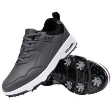 Men's Golf Shoes Waterproof Spiked Comfortable Fashionable - Grey - View 11