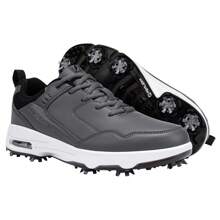 Men's Golf Shoes Waterproof Spiked Comfortable Fashionable - Grey - View 10