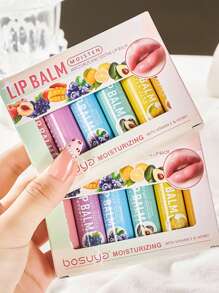 Bosuya Fruit Lipstick Set, Six Pieces, Nourishing Lip Care Lipstick (Six Pieces)