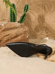 On feet& in love Women's Elegant Pointed Toe Slip-On Pumps, Comfortable Stiletto High Heels Suitable For Dresses, Weddings And Work Outfits - Black - View 7