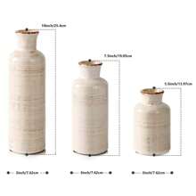 NJCHARMS 3pcs White Ceramic Vase Set, Flower Vase For Farmhouse Boho Home Decorative, Boho Vases For Kitchen, Bedroom, Office, Living Room, Bathroom, Shelf Centerpiece Table Decorations Festival Decoration Gifts Birthday Graduation Room Decor Glass Vase