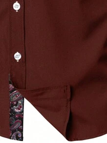 Chemise à manches longues casual pour hommes, imprimé patchwork, pour business