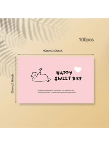 30/50/100pcs Pink Simple Thank You Cards, 300G Copperplate Paper Printing Gift Wrapping Decorative Cards, Gift Wrapping Greeting Cards, Gift Wrapping Labels, Small Business Thank You Cards, Customer Thank You Cards, Bring Orders To Business,Christmas Valentine Day - Multicolor - View 12