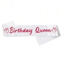 1 件生日国王/生日女王派对肩带，派对装饰品，现货生日王子派对腰带，圣诞节 - 黑色 - 查看 5