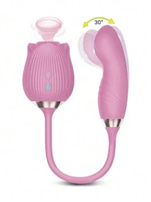 Powerful Rose Vibrator Adult Sex Toy, Female Clitoris Nipple Suction Stimulator, Female Finger Movable G-Spot Massager, Valentine's Day Gift - Red - View 13