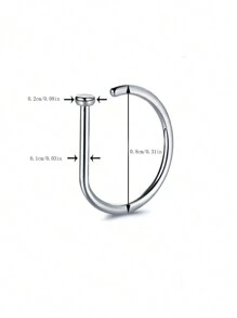 1 Set/5pcs Gold Stainless Steel Minimalist English Letter Punk Style Non-Piercing Nose Clips
