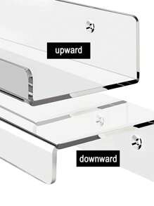 2pcs Acrylic Floating Shelf, 11.8 Inches Clear Wall Mounted Floating Display Rack For Toddler's Books, Spice, Bathroom, Makeup, Photos - Clear - View 5