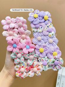 20入組女孩花朵裝飾髮圈適用於裝飾用品