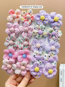 20入組女孩花朵裝飾髮圈適用於裝飾用品