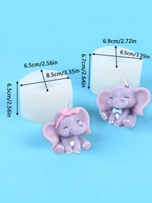 1pc Silicone Mold For Making Elephant Shaped Candles, Suitable For Candle, Resin, Wax Melts, Handmade Soap, Home Decor And Crafts - White - View 2