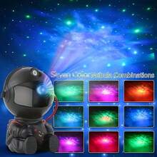Astronaut Starry Sky Projection Lamp – A Colorful Astronaut Light Suitable For Use As A Bedroom Nightlight, Bedside Lamp, Party Ambiance Light, Or Decorative Lighting For Halloween And Christmas. Versatile For Various Settings; An Ideal Gift For Birthdays And Holidays. - 黑色 - 查看 1