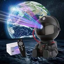 Astronaut Starry Sky Projection Lamp – A Colorful Astronaut Light Suitable For Use As A Bedroom Nightlight, Bedside Lamp, Party Ambiance Light, Or Decorative Lighting For Halloween And Christmas. Versatile For Various Settings; An Ideal Gift For Birthdays And Holidays. - 黑色 - 查看 2