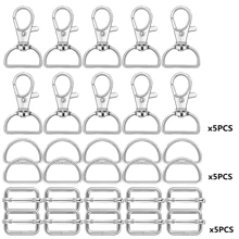 15/30/45/60/90pcs Swivel Lobster Clasp With D-Ring And Sliding Clasp Kit, Lanyard Springs Hook Key Chains, Useful For Key Rings, Wallets, Hardware, Sewing Craft Projects - Keychain - View 11