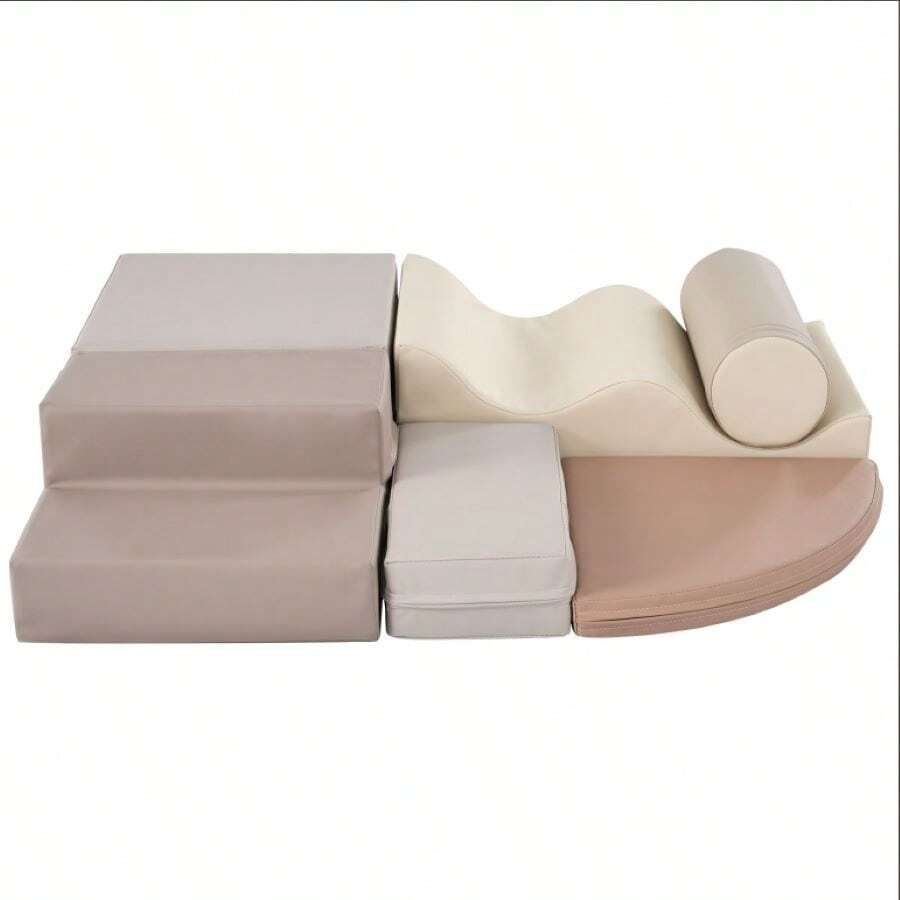 DlandHome Colourful Climbing Foam Toy Set 6 In 1, EPE Foam Crawling Toys, Soft Climbing Playground For Kids, Indoor Climbing Toy Set, Grey - 灰色 - 查看 1