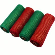 Decor Mesh Wreath Supplies Mesh For Wreath Poly Mesh Ribbon Metallic Border Stripe Emerald Swags Bows Wrapping 10 Inch X 30 Feet - Multicolor - View 2