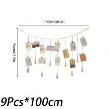 Khung ảnh treo (Không có kẹp), Dây hạt gỗ treo ảnh trưng bày Dây đeo Boho Log Color Vòng hoa hạt gỗ Kẹp ảnh Kẹp gỗ Lưu trữ ảnh Trang trí Trang trí nhà nông thôn Trang trí hạt gỗ treo Trang trí nhà - Kiểu tua rua - Xem 11