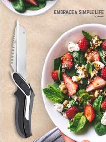 6-In-1 Vegetable Scissors, Heavy Duty Kitchen Shears For Cutting Meat, Vegetables, Fruits, Salads, Chicken - Dishwasher Safe Herb Scissors For Cooking