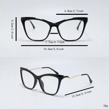 1 pieza Montura de gafas ópticas de ojo de gato versátil de moda 2025 para mujer, decoración, estética retro de material TR90