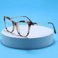 1 pieza Montura de gafas ópticas de ojo de gato versátil de moda 2025 para mujer, decoración, estética retro de material TR90
