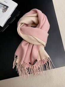 1pc Women Premium Faux Cashmere Double-Sided Thick Warm Versatile Windproof Scarf Winter Fall