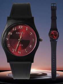 1 pieza Nuevo reloj de pulsera de cuarzo de moda y sencillo, apropiado para uso diario de niños - Negro - Ver 3