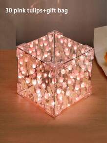 DIY 郁金香花立方体 LED 夜灯，生日、情人节温馨浪漫礼物 - 鬱金香鏡花燈 - 查看 17