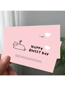 30/50/100pcs Pink Simple Thank You Cards, 300G Copperplate Paper Printing Gift Wrapping Decorative Cards, Gift Wrapping Greeting Cards, Gift Wrapping Labels, Small Business Thank You Cards, Customer Thank You Cards, Bring Orders To Business,Christmas Valentine Day - Multicolor - View 2