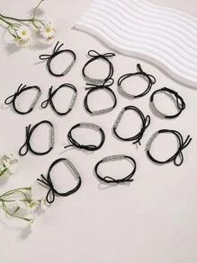 10入組閃亮鑽石彈性髮圈（女士專用），可愛優雅的Y2K時尚髮飾 - 彩色 - 查看 8