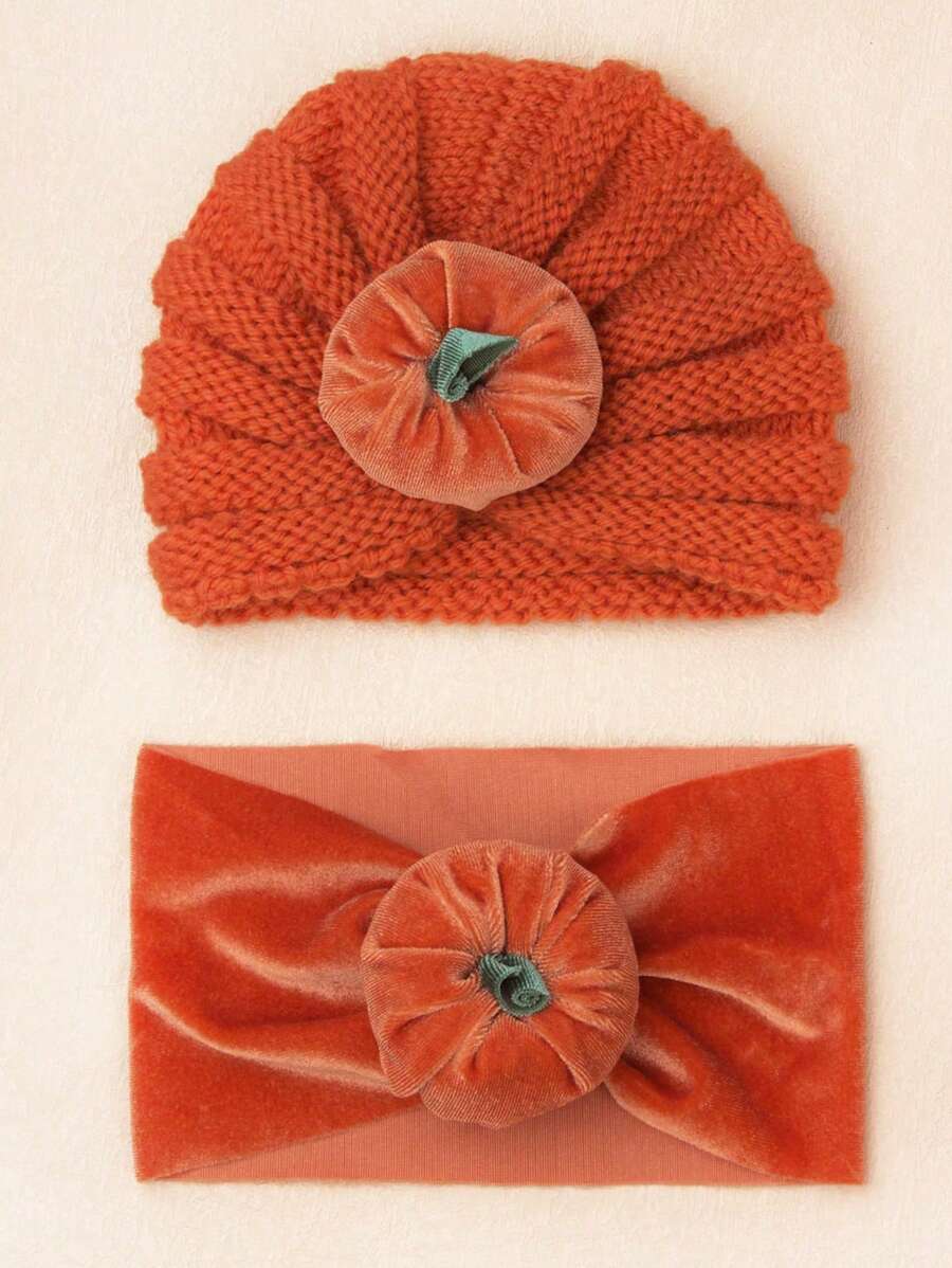 2 chiếc đồ trang trí Halloween hình bí ngô, băng đô và mũ cho bé phù hợp cho các sự kiện tiệc tùng từ 0-2 tuổi - Nhiều màu - Xem 1