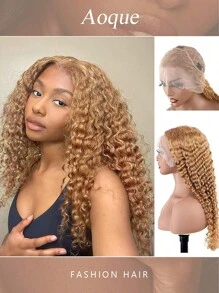 Light Brown Deep Wave Lace Front Wigs Human Hair 13X4 HD Lace Frontal Wigs Pre Plucked With Baby Hair 200% Density Glueless Brazilian Virgin 10A Human Hair Lace Front Wigs For Women 30 Inch - Light Brown - Xem 1