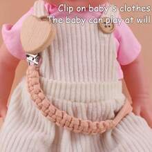 1 Piece Baby Pacifier Chain,Macrame Hand Braided  Cloth Pacifier Holder Fits All Pacifiers,Leash Smoother Handmade Heart Shape Wooden Dummy Pacifier Clips For Boys And Girls,For Nursing Teether Shower Gifts - Multicolor - View 9