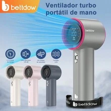 BETTDOW 4000mAh Super High Speed Portable Turbo Fan 16000prm | LED Display Adjustment Max Wind Speed 9m/S | Mini Handheld Fan - Hồng - Xem 2