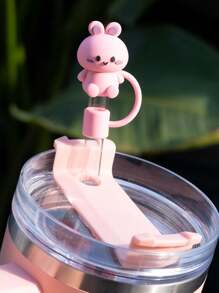 1pc Cute Silicone Reusable Straw Cap, Dust-Proof Straw Cover Christmas Gift - Multicolor - View 8