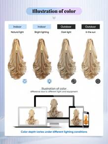 Claw Ponytail Extension Hair Accessories Black Light Brown Chocolate Brown Multi-Color 12 Inch Deep Wave Heat Resistant Fiber Synthetic Ponytail Hairpiece Curly Hair For Women Daily Cosplay Christmas Music Festival Carnival Holiday Party Used And Chinese New Year Gifts