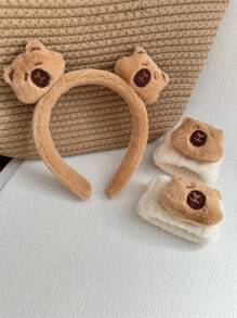 2-4 szt. Nowe akcesoria do włosów z motywem kapibary z kreskówek, opaski do włosów dla kobiet, pluszowa opaska na głowę, zestaw opasek do mycia twarzy, akcesoria do włosów, artykuły szkolne, prezenty - Wielokolorowe - Zobacz 13