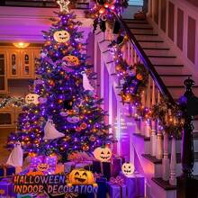 KBO JMEXSUSS 168ft 600 LED Halloween Decor Lights Outdoor Clear Wire, Orange Purple String Lights Indoor Plug In,Halloween Lights For Tree Porch Yard Decorations - 橙色到紫色 - 查看 6