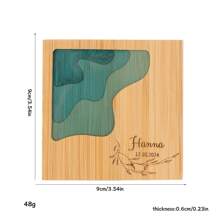 1pc Customized Personalized Round Square Creative Epoxy Resin Transparent Bamboo Coaster Coaster Heat Insulation Pad Kung Fu Tea Set Tea Ceremony Accessories Water Bottle