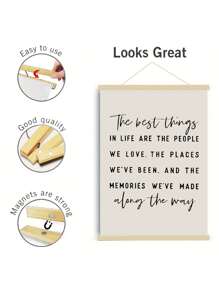 1幅“生活中最美好的事物”励志名言帆布海报 - 卧室、客厅和家庭办公室墙面装饰画，不含画框