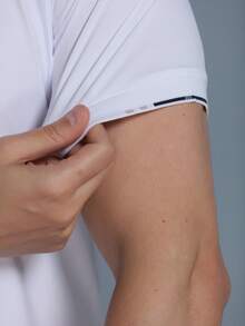 Men's Polo Shirt, Ice Silk Short Sleeves, Men's Formal Wear, Sweat-Absorbing, Breathable And Elastic - 白色 - 查看 8